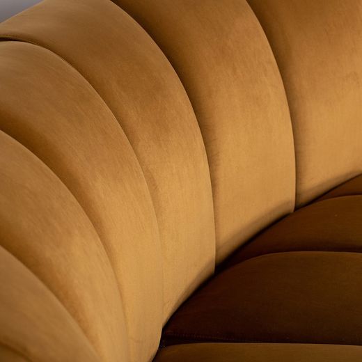 Canapé Suhl en velours moutarde, 106x96x84cm
