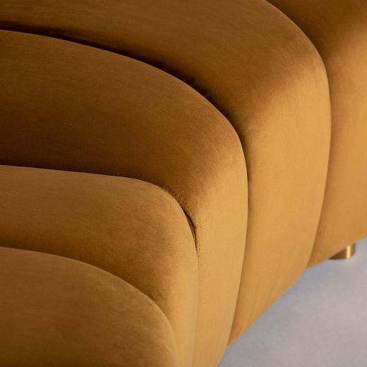 Canapé Suhl en velours moutarde, 106x96x84cm