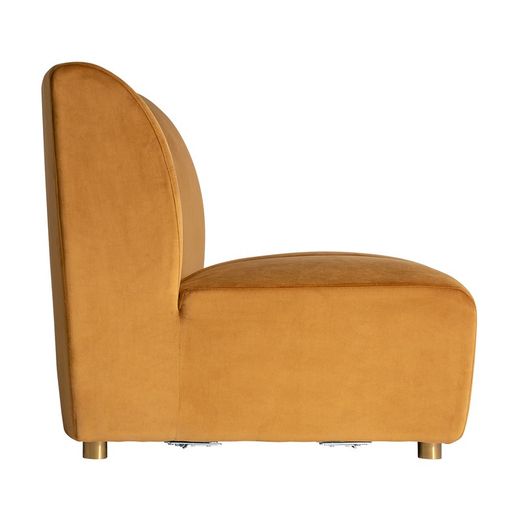 Canapé Suhl en velours moutarde, 106x96x84cm