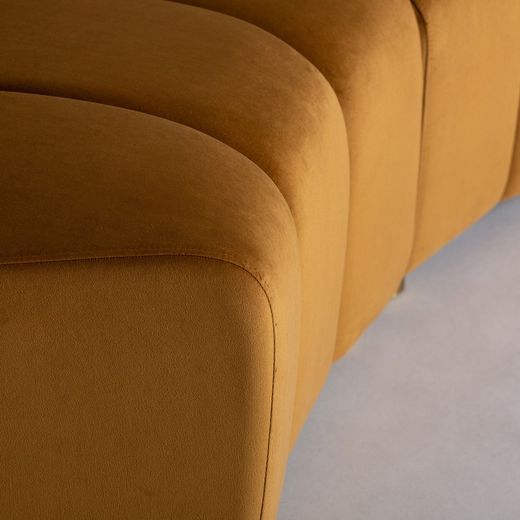 Canapé Suhl en velours moutarde, 106x96x84cm