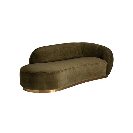 Gacé velvet sofa in green, 240 x 100 x 71 cm