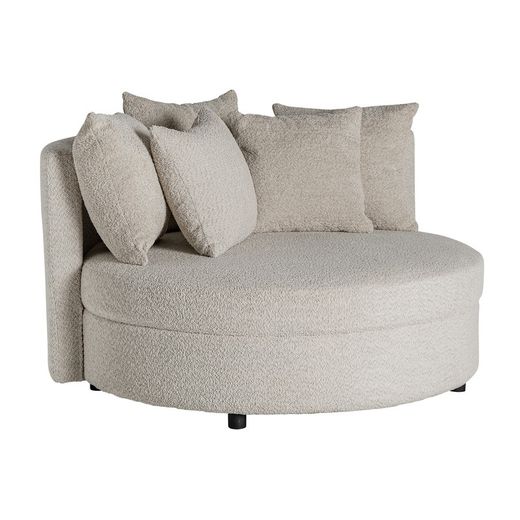 Sofá individual de tejido bouclé en beige, 125 x 120 x 78 cm | Merkem