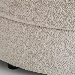Sofá individual em tecido bouclé bege, 125 x 120 x 78 cm | Merkem