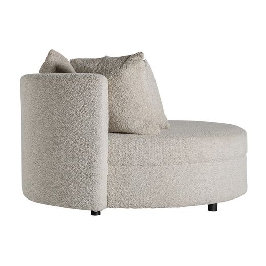 Sofá individual em tecido bouclé bege, 125 x 120 x 78 cm | Merkem
