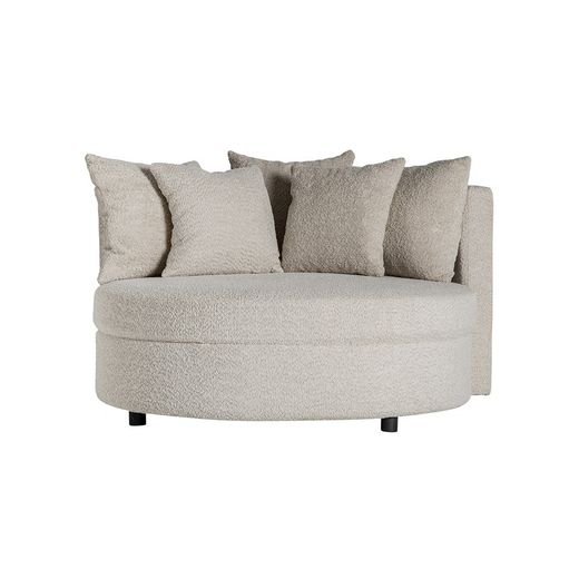 Sofá individual em tecido bouclé bege, 125 x 120 x 78 cm | Merkem