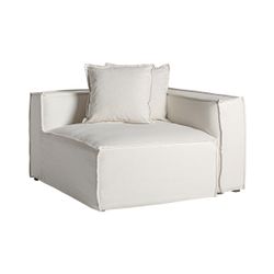 Sofá modular con brazo de tejido en blanco , 110 x 110 x 85 cm | Virolle