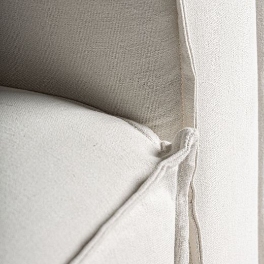 Sofá modular con brazo de tejido en blanco , 110 x 110 x 85 cm | Virolle