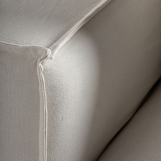Sofá modular con brazo de tejido en blanco , 110 x 110 x 85 cm | Virolle