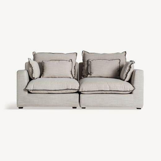 Sofá modular con brazo de tejido en blanco , 96 x 108 x 94 cm | Bief