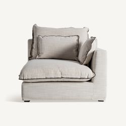 Sofá modular con brazo de tejido en blanco , 96 x 108 x 94 cm | Bief
