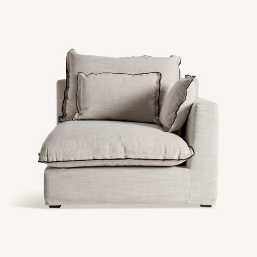 Sofá modular con brazo de tejido en blanco , 96 x 108 x 94 cm | Bief