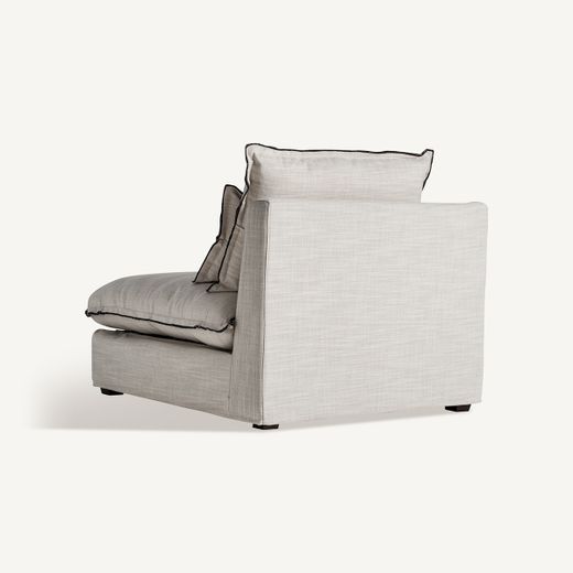 Sofá modular con brazo de tejido en blanco , 96 x 108 x 94 cm | Bief