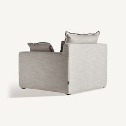 Sofá modular con brazo de tejido en blanco , 96 x 108 x 94 cm | Bief