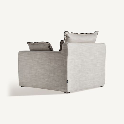 Sofá modular con brazo de tejido en blanco , 96 x 108 x 94 cm | Bief