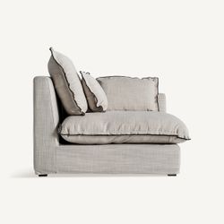 Sofá modular con brazo de tejido en blanco , 96 x 108 x 94 cm | Bief