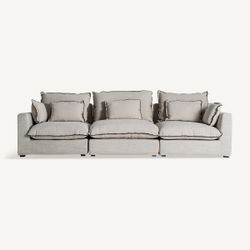 Sofá modular con brazo de tejido en blanco , 96 x 108 x 94 cm | Bief