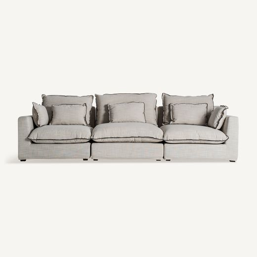 Sofá modular con brazo de tejido en blanco , 96 x 108 x 94 cm | Bief