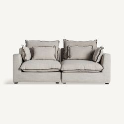 Sofá modular con brazo de tejido en blanco , 96 x 108 x 94 cm | Bief