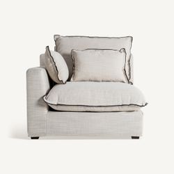Sofá modular con brazo de tejido en blanco , 96 x 108 x 94 cm | Bief