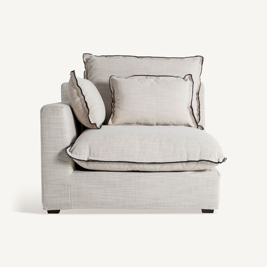 Sofá modular con brazo de tejido en blanco , 96 x 108 x 94 cm | Bief