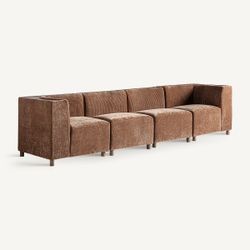 Sofá modular con brazo de tejido en marrón, 83 x 83 x 76 cm | Trevic