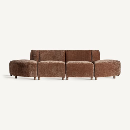 Sofá modular con brazo de tejido en marrón, 83 x 83 x 76 cm | Trevic