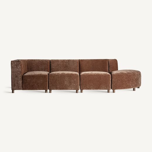 Sofá modular con brazo de tejido en marrón, 83 x 83 x 76 cm | Trevic