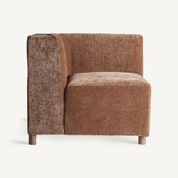 Sofá modular con brazo de tejido en marrón, 83 x 83 x 76 cm | Trevic