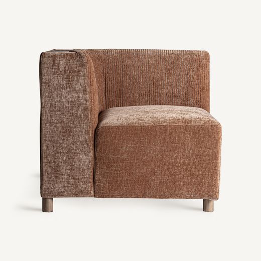 Sofá modular con brazo de tejido en marrón, 83 x 83 x 76 cm | Trevic