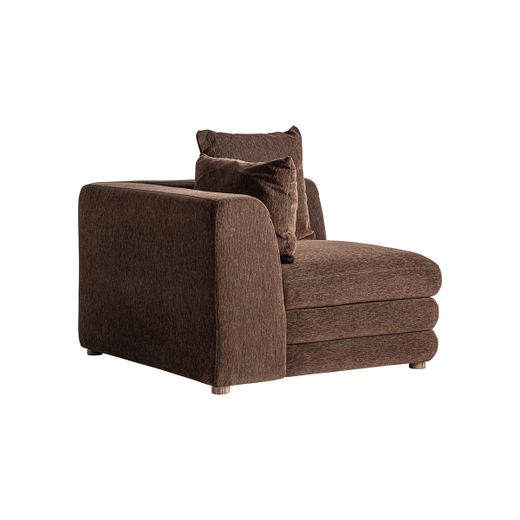 Sofá modular con brazo de tejido en marrón, 99 x 99 x 85 cm | Alfter