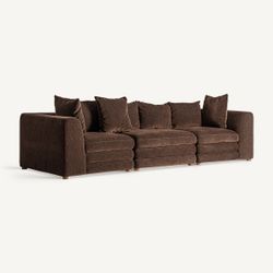 Sofá modular con brazo de tejido en marrón, 99 x 99 x 85 cm | Alfter