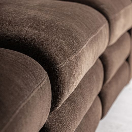 Sofá modular con brazo de tejido en marrón, 99 x 99 x 85 cm | Alfter