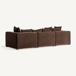 Sofá modular con brazo de tejido en marrón, 99 x 99 x 85 cm | Alfter