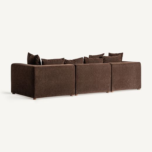 Sofá modular con brazo de tejido en marrón, 99 x 99 x 85 cm | Alfter