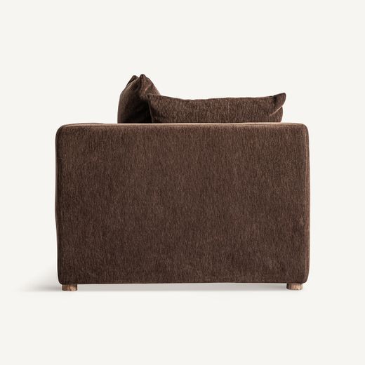 Sofá modular con brazo de tejido en marrón, 99 x 99 x 85 cm | Alfter