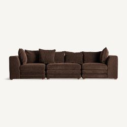 Sofá modular con brazo de tejido en marrón, 99 x 99 x 85 cm | Alfter