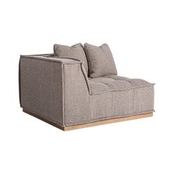 Sofá modular con brazo de tejido en marrón jaspeado, 122 x 122 x 88 cm | Vittel