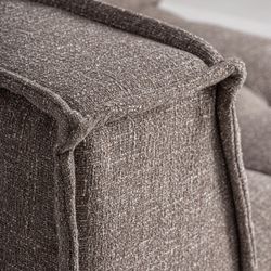 Sofá modular con brazo de tejido en marrón jaspeado, 122 x 122 x 88 cm | Vittel