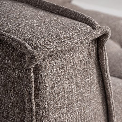 Sofá modular con brazo de tejido en marrón jaspeado, 122 x 122 x 88 cm | Vittel