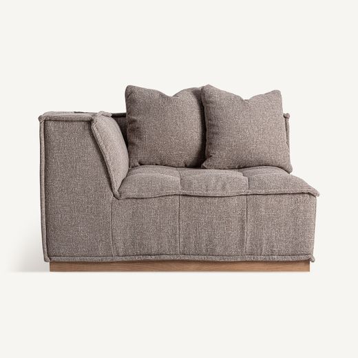 Sofá modular con brazo de tejido en marrón jaspeado, 122 x 122 x 88 cm | Vittel