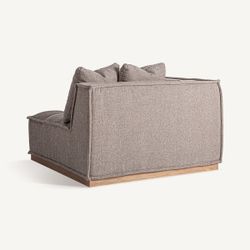 Sofá modular con brazo de tejido en marrón jaspeado, 122 x 122 x 88 cm | Vittel