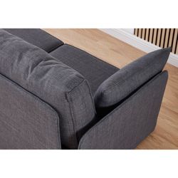 Sofá modular cinza madeira e poliéster, 186 x 93 x 93 cm | mou
