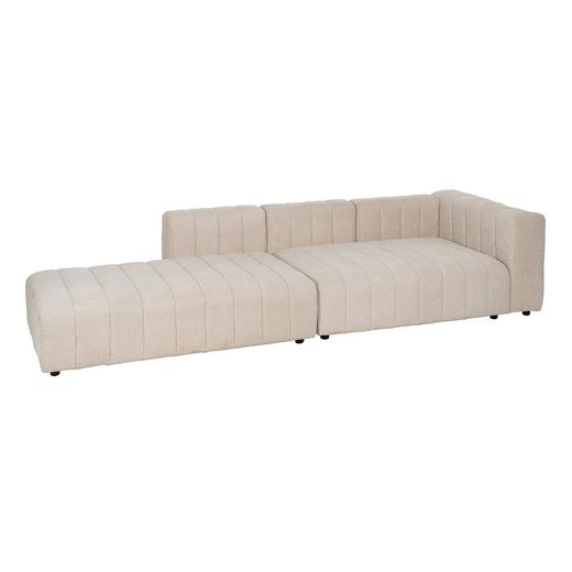 Modular sofa in beige fabric, 298 x 100 x 66 cm | Unstructured