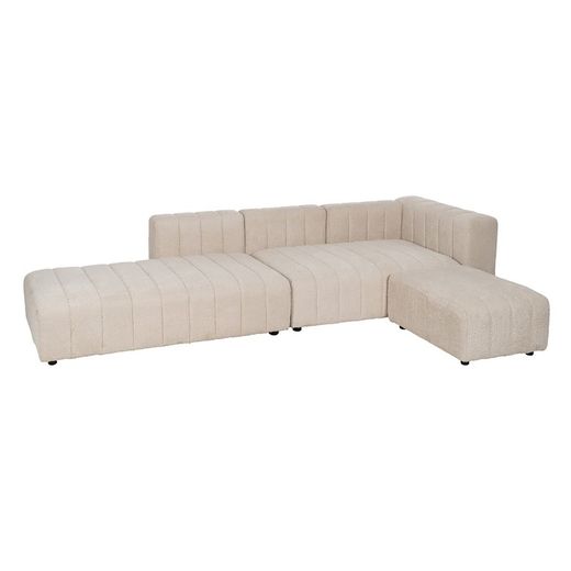 Modular sofa in beige fabric, 298 x 100 x 66 cm | Unstructured