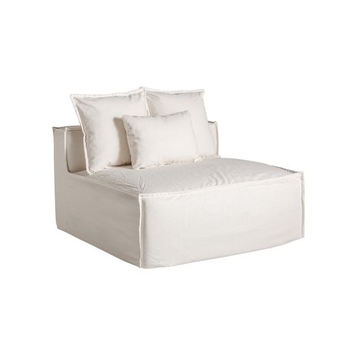 Sofá modular de tejido en blanco , 110 x 110 x 85 cm | Virolle