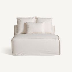 Sofá modular de tejido en blanco , 110 x 110 x 85 cm | Virolle