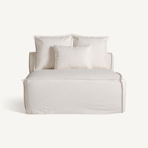 Sofá modular de tejido en blanco , 110 x 110 x 85 cm | Virolle
