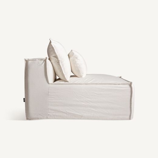 Sofá modular de tejido en blanco , 110 x 110 x 85 cm | Virolle