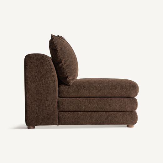 Sofá modular de tejido en marrón, 99 x 99 x 85 cm | Alfter