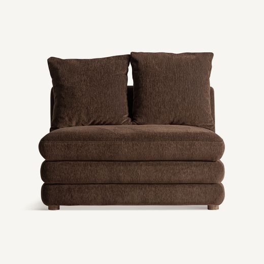 Sofá modular de tejido en marrón, 99 x 99 x 85 cm | Alfter